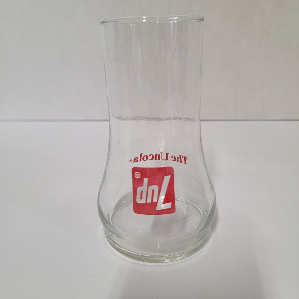 7UP Upside Down Glass - The Uncola -1970s Vintage Glassware Some Dishwasher Ware